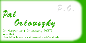 pal orlovszky business card